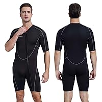Mens 3mm Shorty Wetsuit Womens, Full Body Diving Suit Front Zip Wetsuit for Diving Snorkeling Surfing Swimming