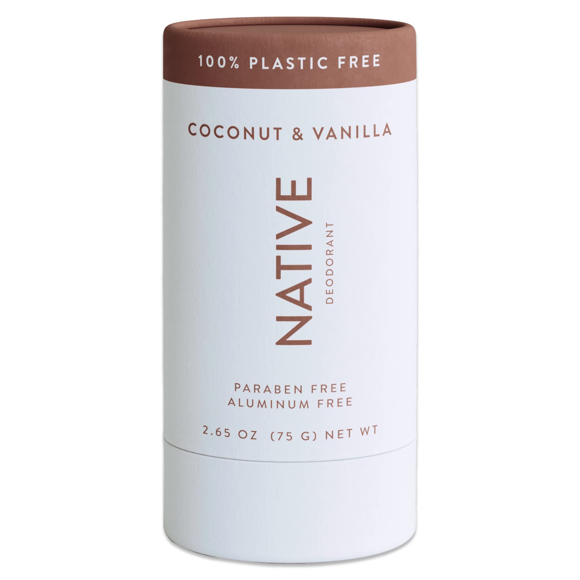 Native Plastic Free Deodorant | Natural Deodorant for Women and Men, Aluminum Free with Baking Soda, Probiotics, Coconut Oil and Shea Butter | Coconut & Vanilla