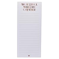 Graphique “Beautiful” Magnetic Notepad | 100 Tear-Away Sheets | Grocery, Shopping, To-Do List | Magnetic Writing Pad for Fridge, Kitchen, Office | Lined Paper | Great Gift | 4” x 9.25”