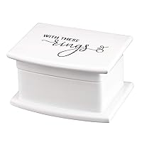 Lillian Rose White, Thee Wed Box Ring Pillow Alternative, 1 Count (Pack of 1)