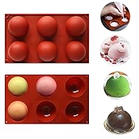 Hot Chocolate Bomb Mold Silicone Chocolate Molds Silicone Chocolate Mold Large, Chocolate Mold Round Chocolate Mold Sphere 2.5 inches Sphere Chocolate Mold for Chocolate Cake, Jelly -- 2pcs
