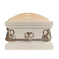 New Beautiful Solid White Casket/Silver Hardware/White Interior Comes in Several Colors and Styles!