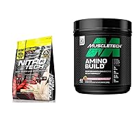 Nitro-Tech Whey Protein Powder Isolate & Peptides | Protein + Creatine for Muscle Gain & BCAA Amino Acids + Electrolyte Powder Amino Build 7g of BCAAs + Electrolytes Support