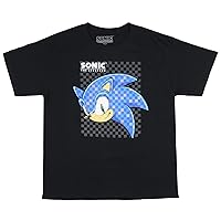 Bioworld Sonic The Hedgehog Boys' Supersonic Speedster Checked Character T-Shirt