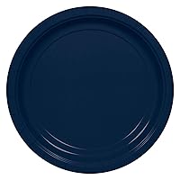 True Navy Round Paper Plates - 6.75
