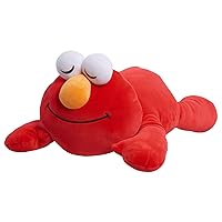 Just Play Sesame Street Sleepy Friends 22-inch Elmo Soft and Squishy Plush with Embroidered Details, Red Monster, Kids Toys for Ages 0