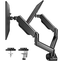 HUANUO Dual Monitor Arm for 13 to 27 inch, Gas Spring Monitor Stands for 2 Monitors Vesa Mount with Clamp/Grommet Base, Computer Dual Monitor Desk Mount for up to 17.6 lbs per Arm