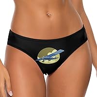 Classic Airplane Women's Underwear Soft Seamless Thongs T-Back Panties No Show Bikini Briefs