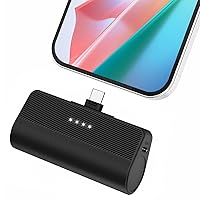 Portable Charger for iPhone 15 Series, Built-in USB C Plug 15W Fast Charging 5000mAh Power Bank, Mini Compact Type C Phone Charger for iPhone 15/15 Plus/15 Pro/15 Pro Max,Samsung,Android, Black