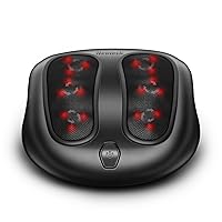 Nekteck Foot Massager with Heat, Shiatsu Heated Electric Kneading Foot Massager Machine for Plantar Fasciitis, Built-in Infrared Heat Function and Power Cord (Black)
