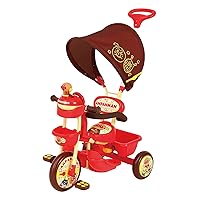 Joy Palette 0210 Anpanman Tricycle with Buzzer for Outings, For Ages 1.5 and Up, Marlin Pushing Rod, Sun Shade, Fully Equipped with Free Pedals