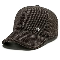 ALVEIN Men's Cold Weather Hat Cap with Earmuffs, Hunting, Brim, Baseball Cap, Winter, Fishing, Pilot Cap, Outdoors, Windproof, Golf, Earphones, Compact