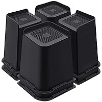 Bed Risers 8 Inch Heavy Duty, Furniture Risers for Bed Desk Table Sofa Couch ，Oversized Bed Lifts Risers, Support up to 5000 Lbs(8 Pack Black)
