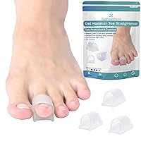 Hammer Toe Corrector, Hammer Toe Straighteners for Curled, Crooked Toe - Lifts Toe Tip, Soothes Toe-Top Corns - Hole Diameter 0.55 inches - Clear, 6 Count Medium Size