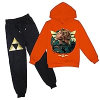 The Legend of Zelda Print hooded sweatshirt+Sweatpants-2 Piece Tracksuit Outfits for Kids(3-12)