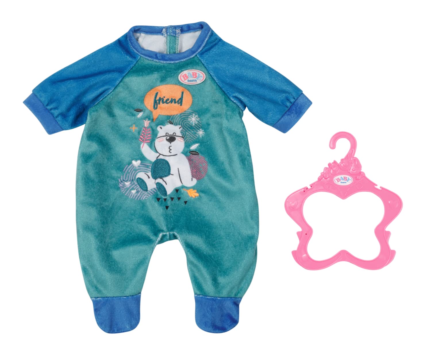 BABY born 833629 Romper Blue-Fits Dolls up to 43cm-Set Includes Hanger-Suitable for Children Aged 3+ years-833629