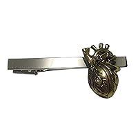 Bronze Toned Large Anatomical Heart Tie Clip