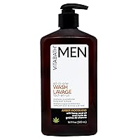 Vitabath Men's Amber Woodland All-In-One Body Wash Moisturizing Bath & Shower All Over Refresh, Hydrating Cleanser, Shampoo, Conditioner, Soap & Shave For All Skin Types - 16.9 fl oz