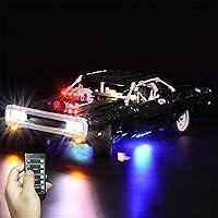 RC LED Light Kit for Lego TechnicFast & Furious Dom’s Dodge Charger 42111, Lighting Kit Compatible with Lego 42111 (Not Include Building Block Set)