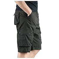 Mens Lounge Cargo Shorts Outdoor Athletic Workout Running Short Regular Fit Hiking Tactical Shorts with Multi Pocket M-7XL