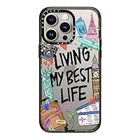 CASETiFY Impact iPhone 15 Pro Max Case [4X Military Grade Drop Tested / 8.2ft Drop Protection] - Art Prints - Travel Lover by Nawara Studio - Clear Black