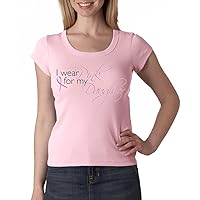 Breast Cancer Awareness Ladies Shirt - I Wear Pink for My Daughter Tee - Pink