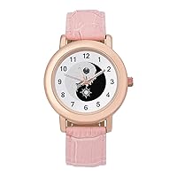 Yin-Yang City Women's PU Leather Strap Watch Fashion Wristwatches Dress Watch for Home Work