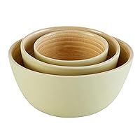 47th & Main Decorative Bowls Boho Bamboo Bowl For Home Décor, Set of 3, Green