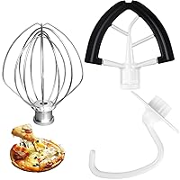 Flex Edge Beater&Wire Whip&Dough Hook for 4.5 and 5-Quart Tilt-Head KitchenAid Mixer