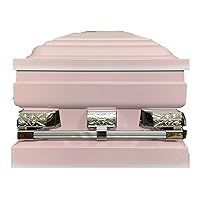 Oversized 29IN Pink/White Casket Silver Hardware White Interior