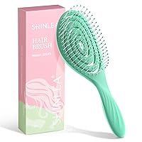 Detangle Hair Brush Anti Tangle Hair Brush, Detangling Wet & Dry Hair Brush Spiral Hairbrush for Women, Men, Kids, Glide Through Tangles For All Hair Types (Green)