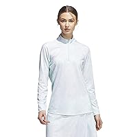 adidas Womens Essentials Long Sleeve Printed Mock Golf Polo Shirt