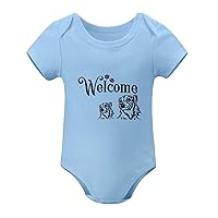 New Born Outfit Welcome Dog Baby Romper Dog Gifts for Dog Lovers Unisex Baby Clothes Baby Gift Baby Clothing Blue 24 Months
