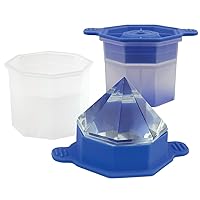 Faceted Diamond Ice Molds (Set of 2) - Slow-Melting, Leak-Free, BPA-Free/Great for Whiskey, Cocktails, Fun Drinks, and Gifts