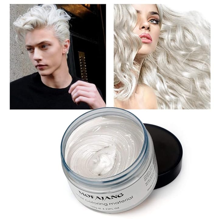 Mua Temporary Hair Color Wax, White Hair Dye Natural Instant Hairstyle  Cream or Hairstyle Wax for Women & Men Party, Cosplay, Date (White) trên  Amazon Mỹ chính hãng 2023 | Fado