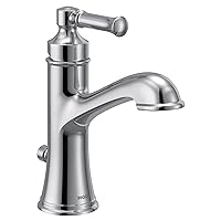 Moen Dartmoor Chrome Single Handle Bathroom Sink Faucet with Optional Deckplate, 6803