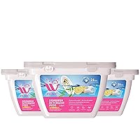 3-in-1 Dishwasher Pods for a Spotless Clean - 72 Count Total, 24 Pods/Each Enzyme-Powered Free & Clear Detergent for Residue-Free Dishes - Pack of 3