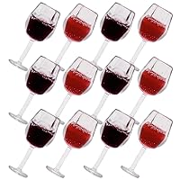 BESTOYARD 24 Pcs Doll House Accessories Doll House Accessory Women's Gifts for Birthday Toys Realistic Mini Wine Cups False Mini Wine Cups Artificial Red Wine Glass Figure Model Resin