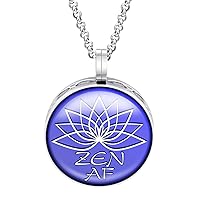 Wild Essentials Zen AF Enamel Finish Essential Oil Diffuser Necklace Gift Set - Includes Aromatherapy Pendant, 24