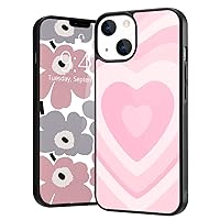 Pink Retro Heart Pattern for iPhone X Case Shockproof Anti-Scratch Protective Cover Soft TPU Hard Back Cute Slim Cell Phone Cases iPhone X for Boys Girls