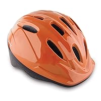 Joovy Noodle Bike Helmet for Toddlers and Kids Aged 1-9 with Adjustable-Fit Sizing Dial, Sun Visor, Pinch Guard on Chin Strap, and 14 Vents to Keep Little Ones Cool (Small, Orangie)