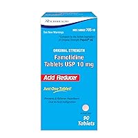 Acid Reducer Famotidine Tablets 10 mg, Prevents & Relieves Heartburn, 90 Count