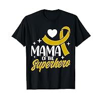 Childhood Cancer Mama Of A Superhero Ribbon T-Shirt