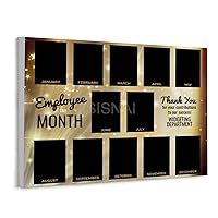 Stars Employee of The Month Photo Display Poster Custom Color Photo Employee of The Month Display Poster (14) Canvas Poster Bedroom Decor Office Room Decor Gift Unframe-style 20x16inch(50x40cm)