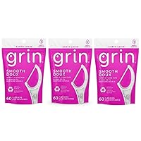 GRIN | Dental Floss |3 Packs of 60 (Smooth Doux Gentle Floss Tape)