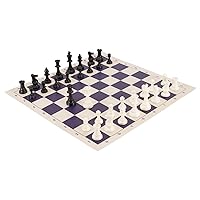 Tournament Chess Pieces and Chess Board Combo - Solid Plastic - by US Chess Federation