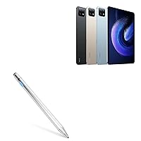 BoxWave Stylus Pen Compatible with Xiaomi Pad 6 - AccuPoint Active Stylus, Electronic Stylus with Ultra Fine Tip - Metallic Silver