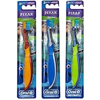 Oral-B Kids Pixar Toothbrush, Children 3+, Extra Soft (Characters Vary) - Pack of 3
