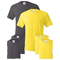 Hanes mens 5.2 oz. ComfortSoft Cotton T-Shirt (5280) ORANGE/SMOKE GRAY-3PK