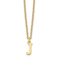 Jewels By Lux Sterling Silver Gold-plated Cutout Letter Initial Cable Chain Necklace (Length 18 in)